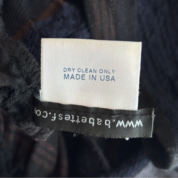 Babette Striped Wool Jacket Medium Quilted Blue Zip Front Lagenlook - Picture 6 of 7